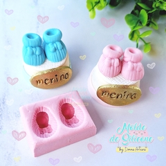 Molde de Silicone Sapatinhos de Bebê cód 64