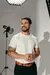 Off-White - Camiseta Básica Algodão Egípcio - Gola O - comprar online