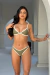 CALCINHA BIQUINI AVIADOR VERDE OLIVA COM OFFWHITE - DOCE MARRA BEACHWEAR 