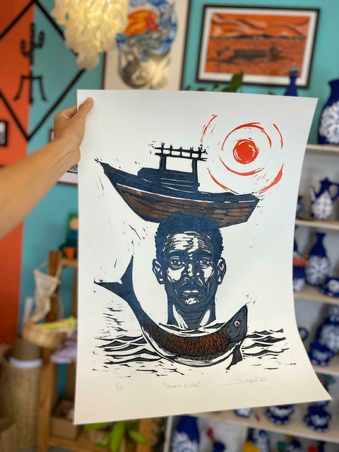 XILOGRAVURA - HOMEM DO MAR