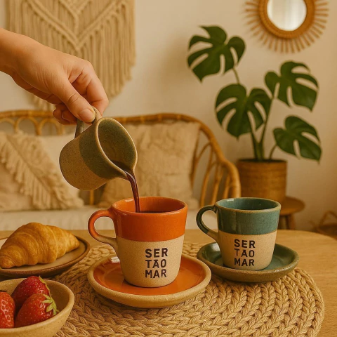 Conjunto Xícara com Píres - SER TÃO MAR - comprar online