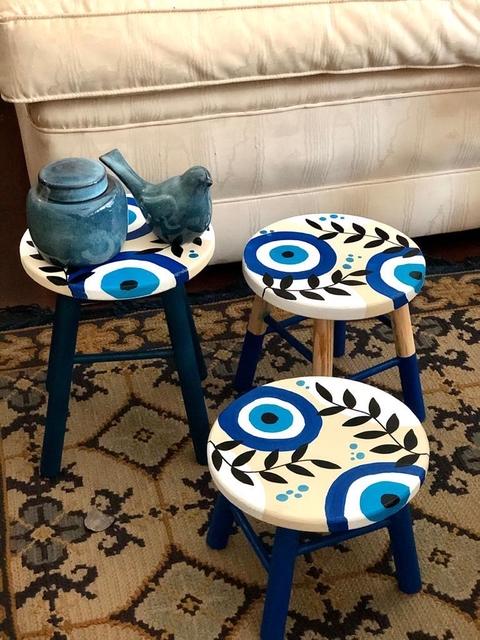 Banquinho decorativo - Olho Grego