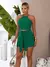 9737a Conjunto alafiataria de Cropped e Shorts Com Cinto