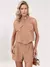 9813a Conjunto alfaiataria Feminino Curto Blusa Gola Alta e Shorts - loja online