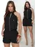 9813a Conjunto alfaiataria Feminino Curto Blusa Gola Alta e Shorts - Tropical Fashion