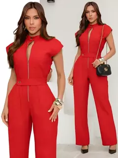 Macacão Cargo Longo Com Ziper Frontal 9687A - comprar online