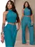9622a Conjunto Longo Alfaiataria de Cropped frente única e calça - loja online