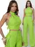 9622a Conjunto Longo Alfaiataria de Cropped frente única e calça - comprar online