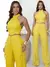 9622a Conjunto Longo Alfaiataria de Cropped frente única e calça - loja online