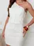 Conjunto de Cropped Um Ombro Só e Saia Alfaiataria Risca De Giz 9742 - Tropical Fashion