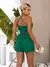 9737a Conjunto alafiataria de Cropped e Shorts Com Cinto - comprar online