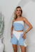 9855a Conjunto Bicolor Curto Feminino Cropped e Shorts
