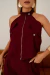9813a Conjunto alfaiataria Feminino Curto Blusa Gola Alta e Shorts - loja online