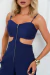9774a Macacão Curto Cut Out com Zíper na Frente - Tropical Fashion