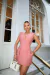 9490a Vestido curto liso alfaiataria com botões - Tropical Fashion