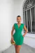 9490a Vestido curto liso alfaiataria com botões