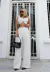 9722a Conjunto Longo alfaiataria Cropped Com Babado e Calça Pantalona - Tropical Fashion