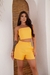 Imagem do 9728a Conjunto curto alfaiataria de Cropped Tomara Que Caia E Shorts
