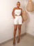 9823a Conjunto Alfaiataria Cropped e Shorts - comprar online