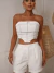 9823a Conjunto Alfaiataria Cropped e Shorts