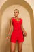 9817a Conjunto Curto Feminino Alfaiataria Cropped e Shorts