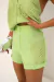 9861a Conjunto Curto Blusa Renda Com Shorts Alfaiataria na internet