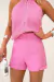 9861a Conjunto Curto Blusa Renda Com Shorts Alfaiataria na internet
