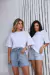 TSHIRT OVER BRANCA BORDADA - loja online