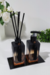 Kit lavabo preto fosco degrade âmbar com bandeja