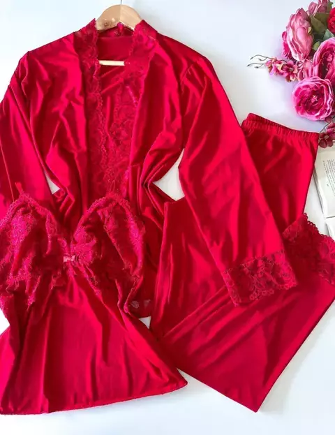 Kit Pijama Inverno Luna Vermelho