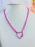 Colar Elo Coração Pink Ouro Rosa 18k Banho 10 Milésimos