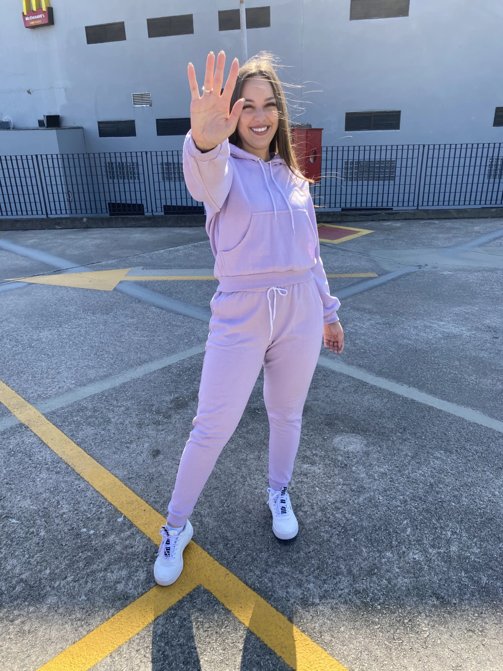 Conjunto moletom feminino lilás