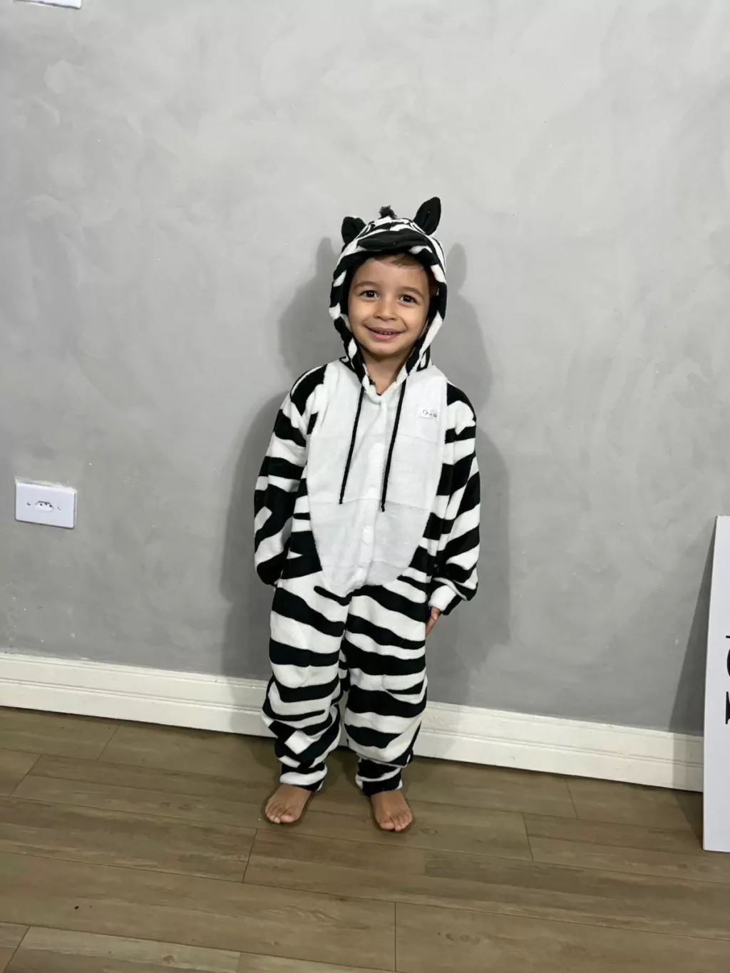 macacão Zebra em fleece infantil