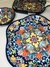Imagem do Travessa porcelana floral ondulada mediterrâneo blue