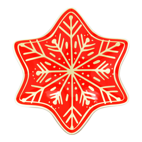 Petisqueira floco de neve vermelho