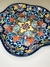Travessa porcelana floral ondulada mediterrâneo blue - Dela Home