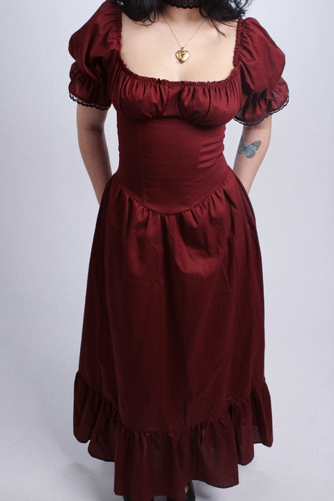 Vestido Corset Annie Vinho - comprar online