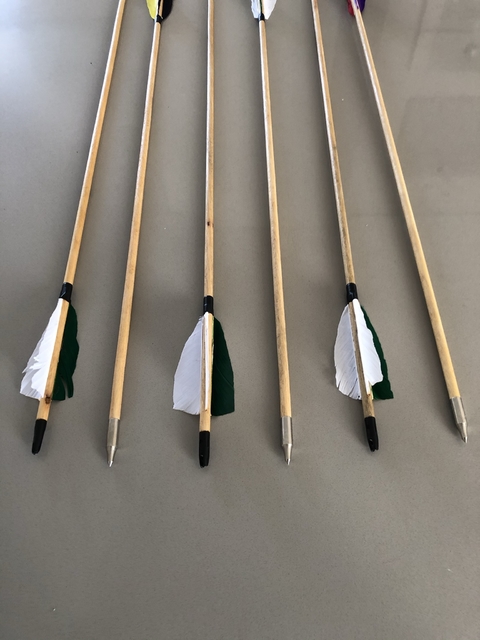 KIT 12 FLECHAS DE MADEIRA