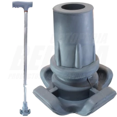 Regatón de Goma Multipodal Cuádruple Base Ancha para Bastones de 19mm. | Importado - ORTOPEDIA BERACA