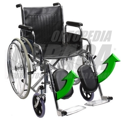 Silla De Ruedas STANDARD CON SISTEMA ELEVA PIERNAS Ruedas 60/20 Macizas | Importada en internet