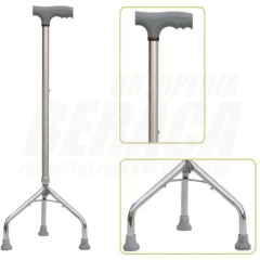 BASTON TRIPODE DE ALUMINIO Mango en T - Base Chica | Importado - ORTOPEDIA BERACA