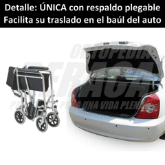 Silla De Ruedas TRASLADO / PASEO, Plegable y Desmontable Ruedas 20/20cm Macizas - IDEAL INTERIOR DOMICILIOS - comprar online