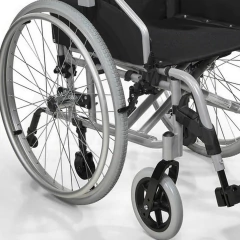Silla De Ruedas de Aluminio PREMIUN Incluye PAR DE RUEDAS TRASERAS AUXILIARES PARA ESPACIOS REDUCIDOS | Importada