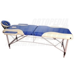 CAMILLA VALIJA PLEGABLE de Aluminio para Masajes, Fenestrada, Apoya Cabeza, Apoyabrazos, Desmontable | Importada