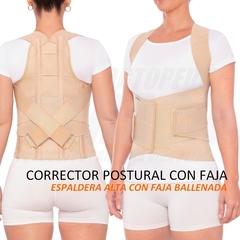 Imagen de Corrector Postural ESPALDERA ALTA CON FAJA - Unisex