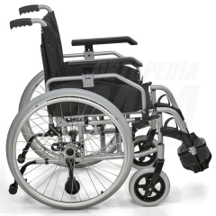Silla De Ruedas de Aluminio PREMIUN Incluye PAR DE RUEDAS TRASERAS AUXILIARES PARA ESPACIOS REDUCIDOS | Importada