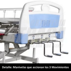 Cama Ortopédica Manual Con Ruedas Hospitalarias, Barandas, LECHO REGULABLE EN ALTURA - Incluye Porta Sueros | Importada - ORTOPEDIA BERACA