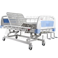 Cama Ortopédica Manual Con Ruedas Hospitalarias, Barandas, LECHO REGULABLE EN ALTURA - Incluye Porta Sueros | Importada