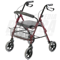 Andador ROLLATOR CLASICO Plegable, con 4 Ruedas, Frenos, Canasto y Asiento | Importado