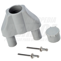 Repuesto CONECTOR INFERIOR, CON DOS REMACHES para Muletas de Aluminio